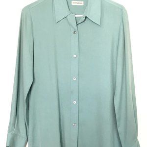 Vintage 100% Silk Blue Top Sz M